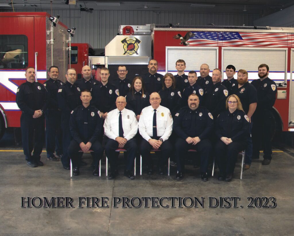 Officers and firefighters of the Homer Fire Department