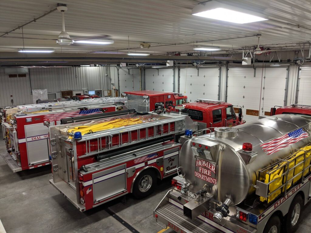 Fire apparatus within Homer Fire Station #1